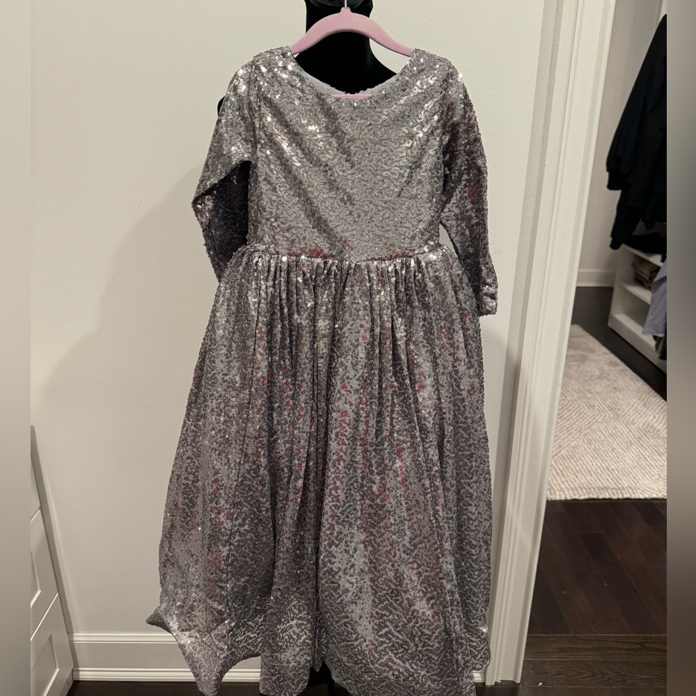 Beautiful silver sequin gown- toddler size 4/5